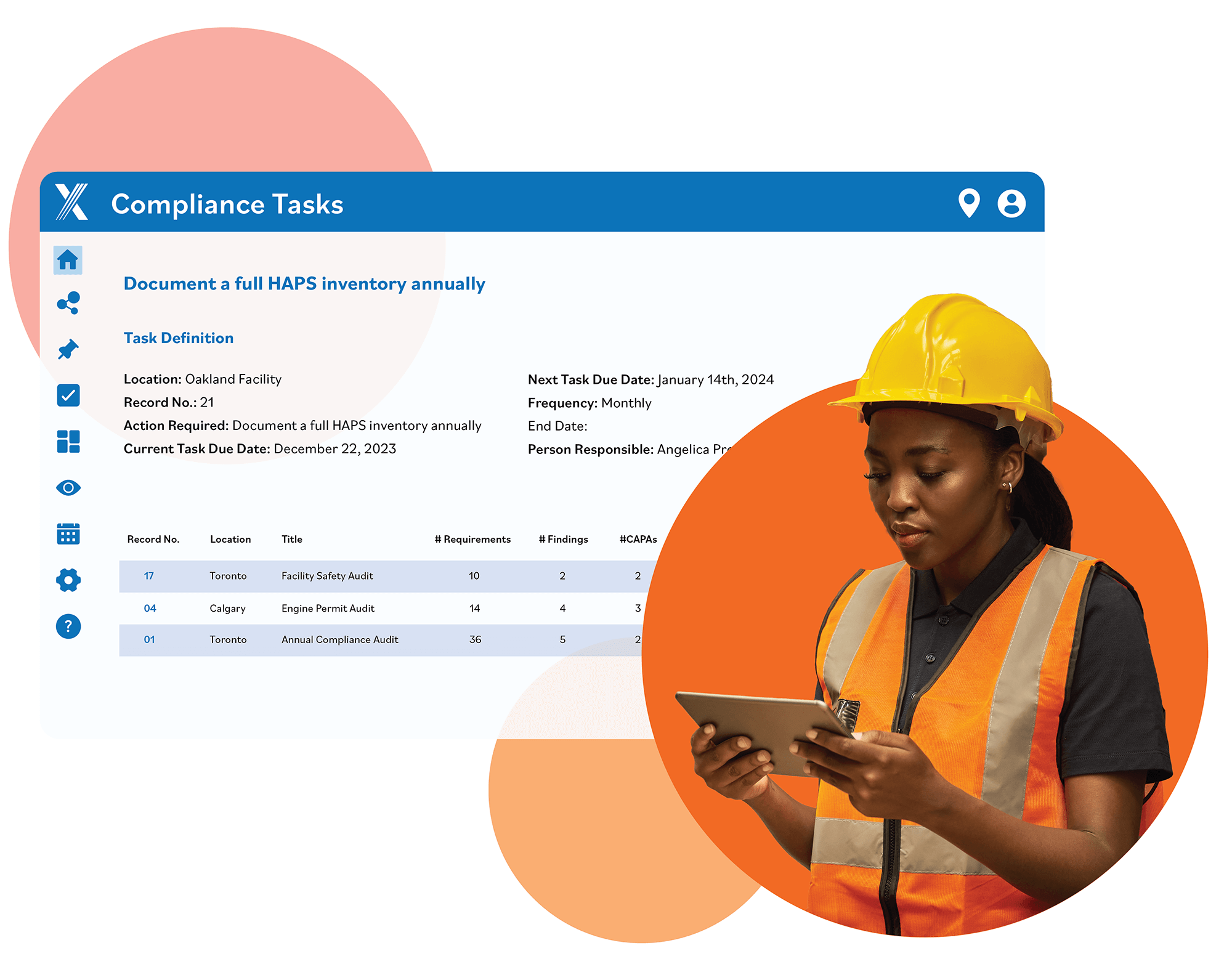 Intelex Compliance Tracking software dashboard