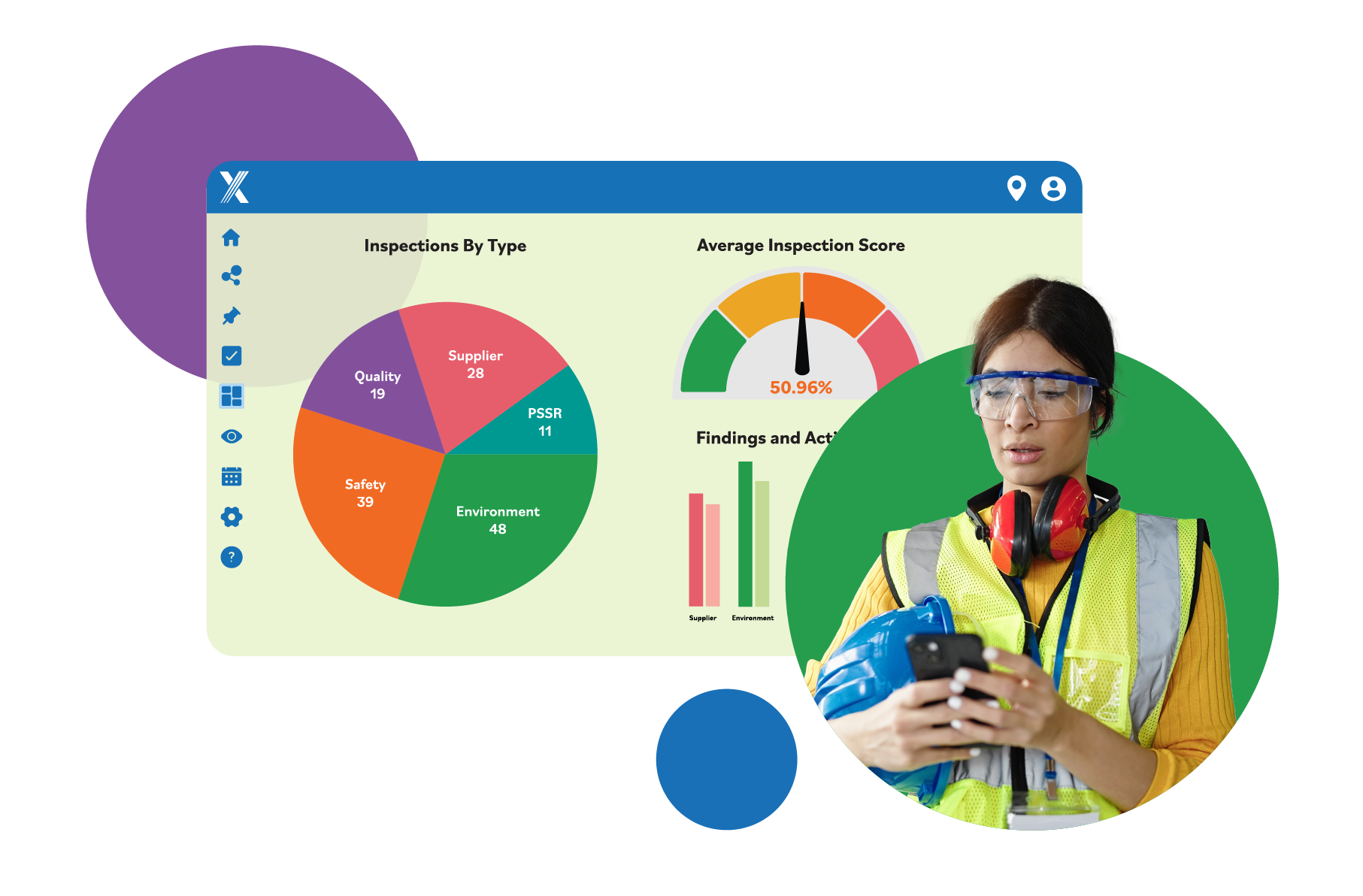 EHS specialist updates a checklist on Intelex’s Safety Inspections Management app