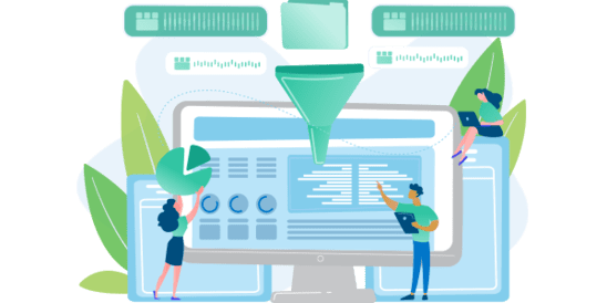 Graphic EHS specialists analyze safety metrics using Intelex Incident Management software