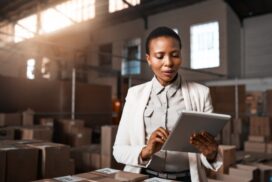 EHS professional uses Intelex Document Control software on her iPad