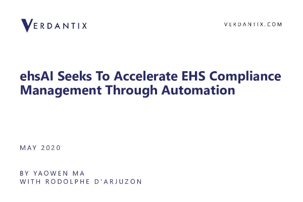 Verdantix Report: ehsAI Seeks To Accelerate EHS Compliance Management Through Automation