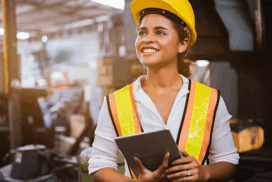 Smiling worker